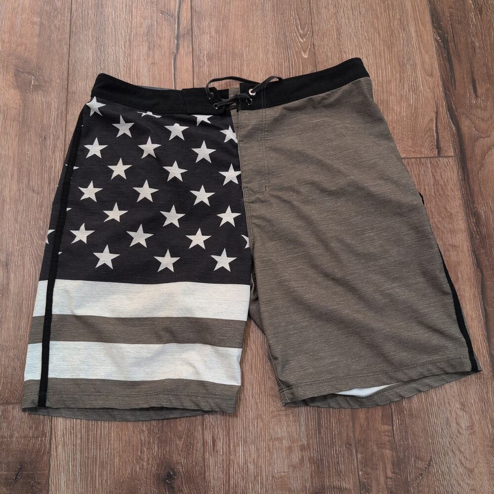 Hurley Men's Size 32 American Flag Phantom Swim Boardshorts Trunks‎ USA Surf